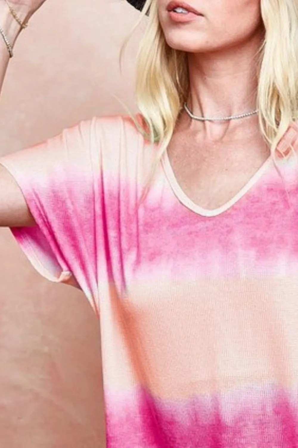 Tiedye Printed Hacci Knit Top, image 2