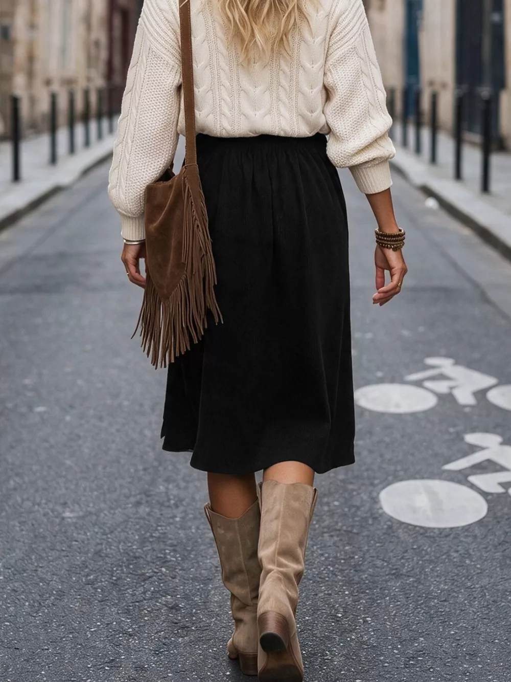 Corduroy Midi Skirt, image 6