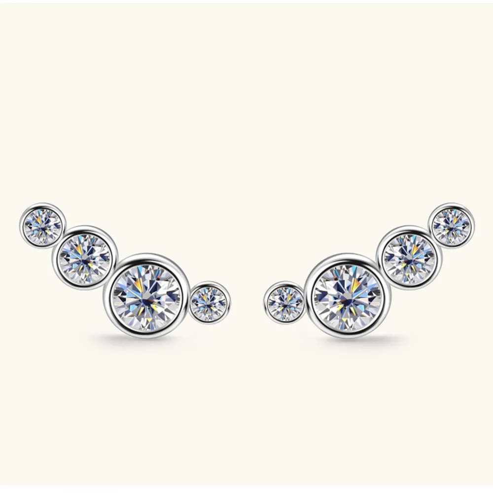 Moissanite 925 Sterling Silver Stud Earrings, image 10