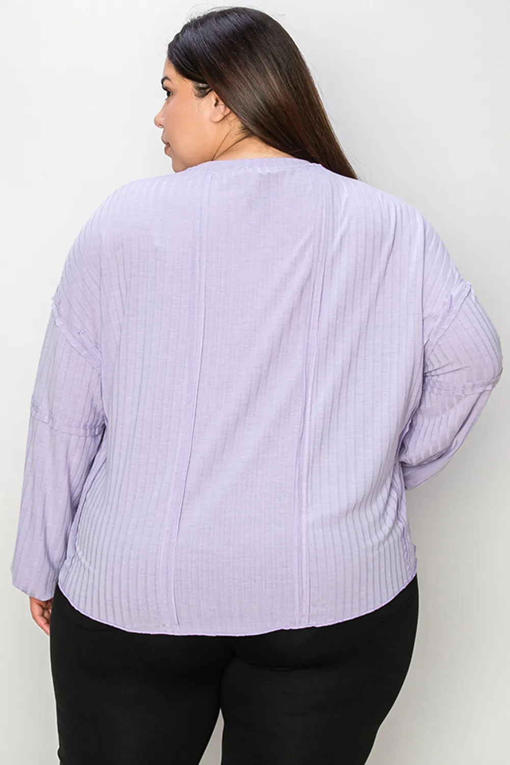 Full Size Ribbed Round Neck Long Sleeve T-Shirt, image 30