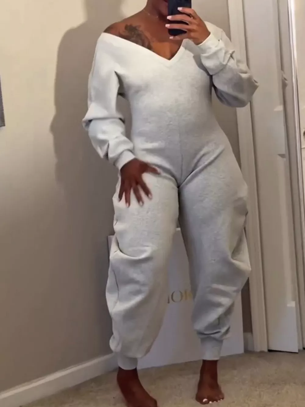 Off-Shoulder Long Sleeve Casual Jumpsuit, image 6