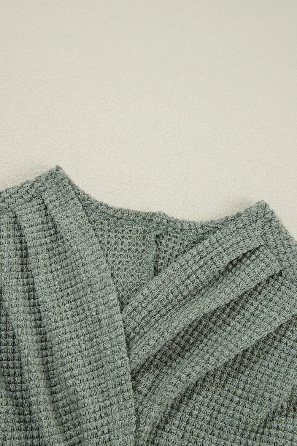 Waffle-Knit Open Front Long Sleeve Cover Up, image 5