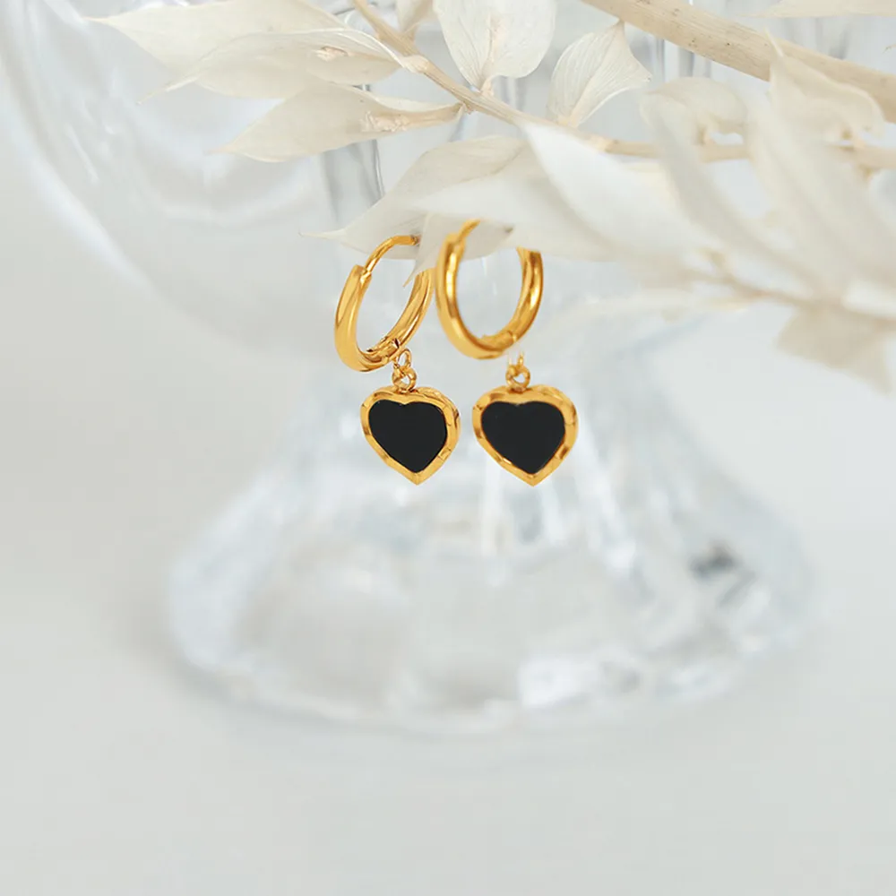 18K Gold-Plated Heart Drop Earrings, image 7