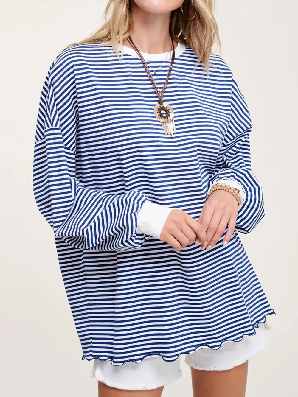 Contrast Striped Long Sleeve Sweatshirt, image 18