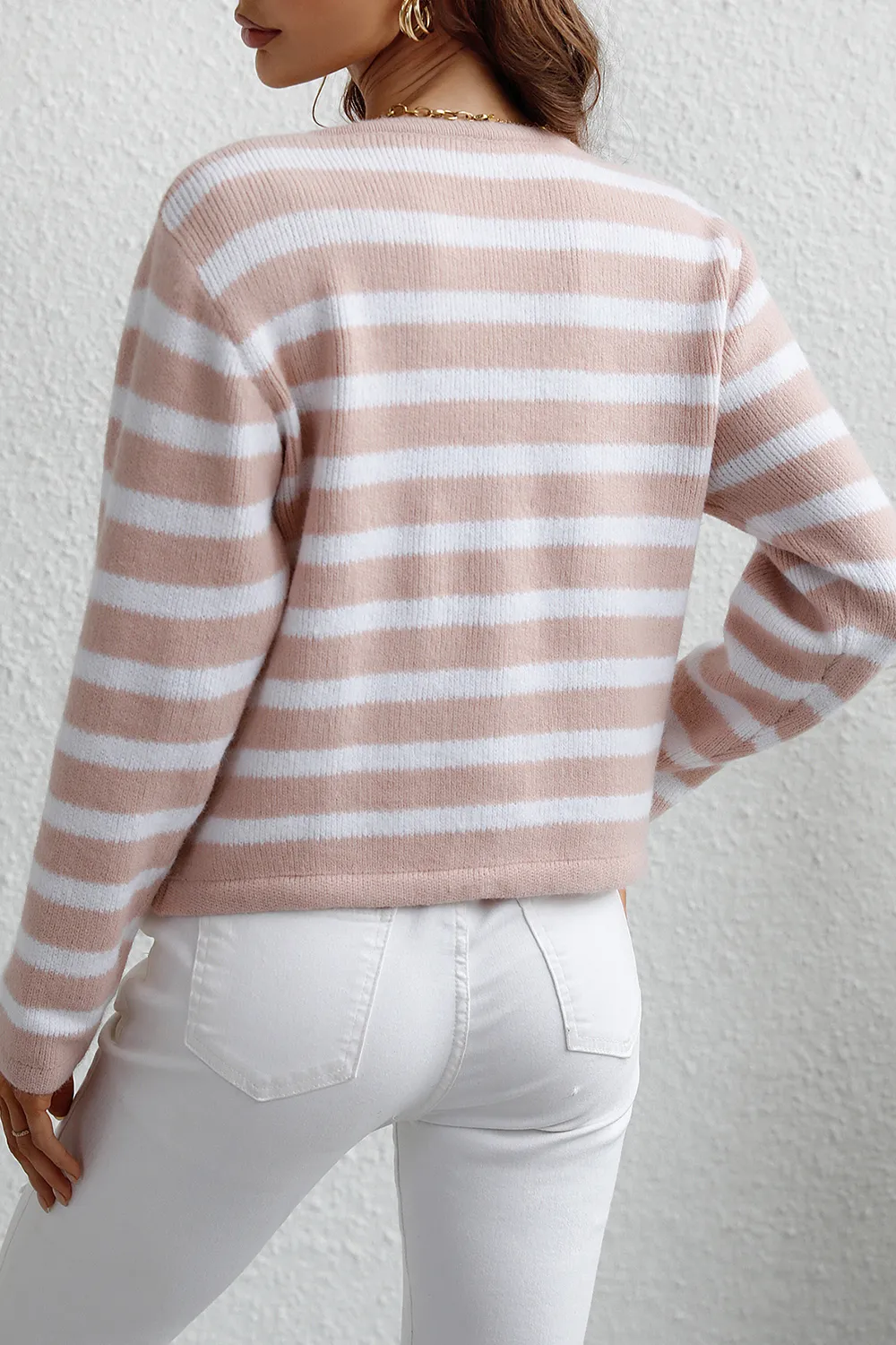 Striped Button Down Long Sleeve Cardigan, image 10