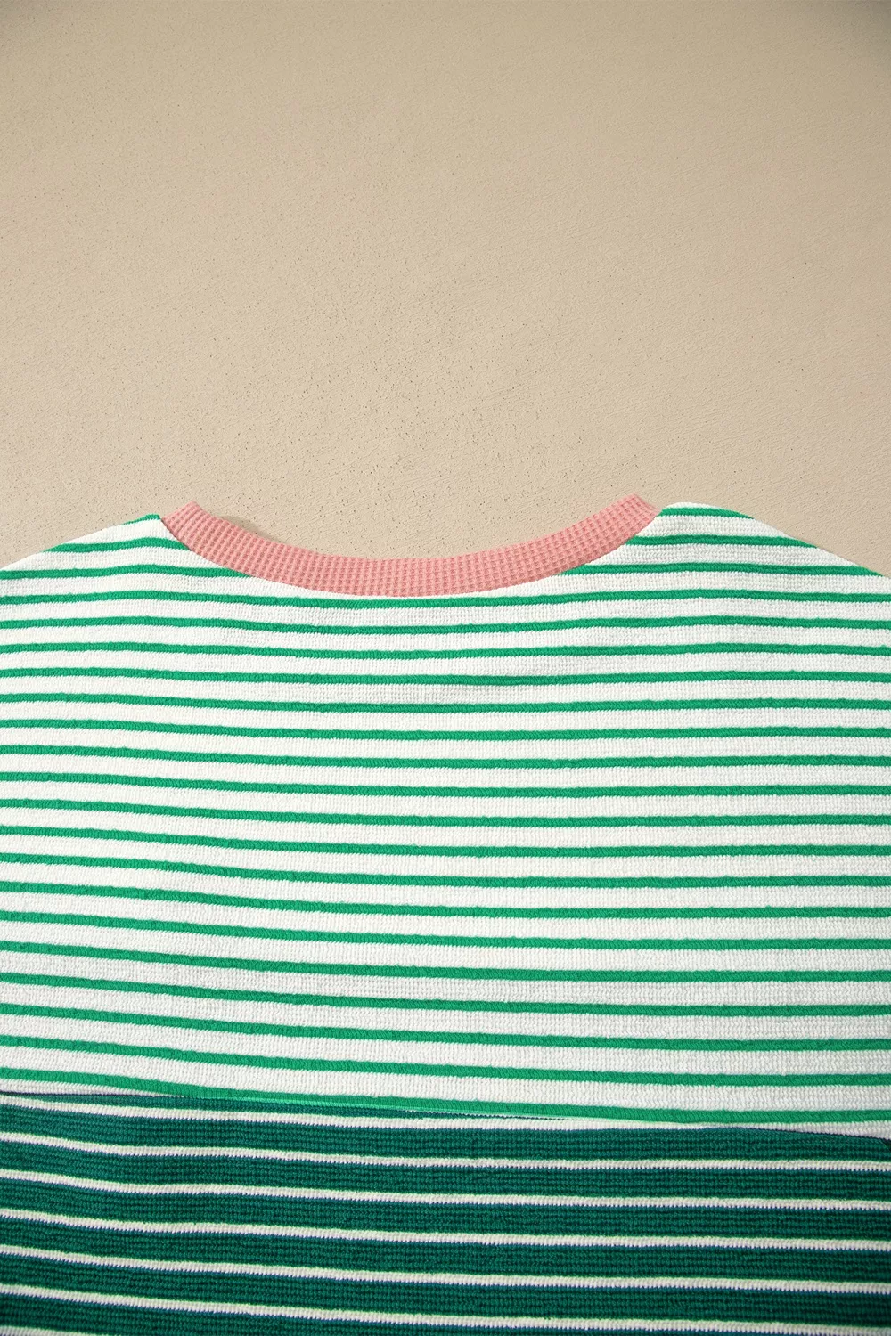 Stripe Contrast Print Color Block Detail Relaxed Tee, image 5