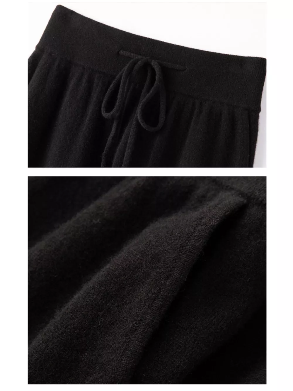 High-Waisted Drawstring Wool Sweater Pants, image 10