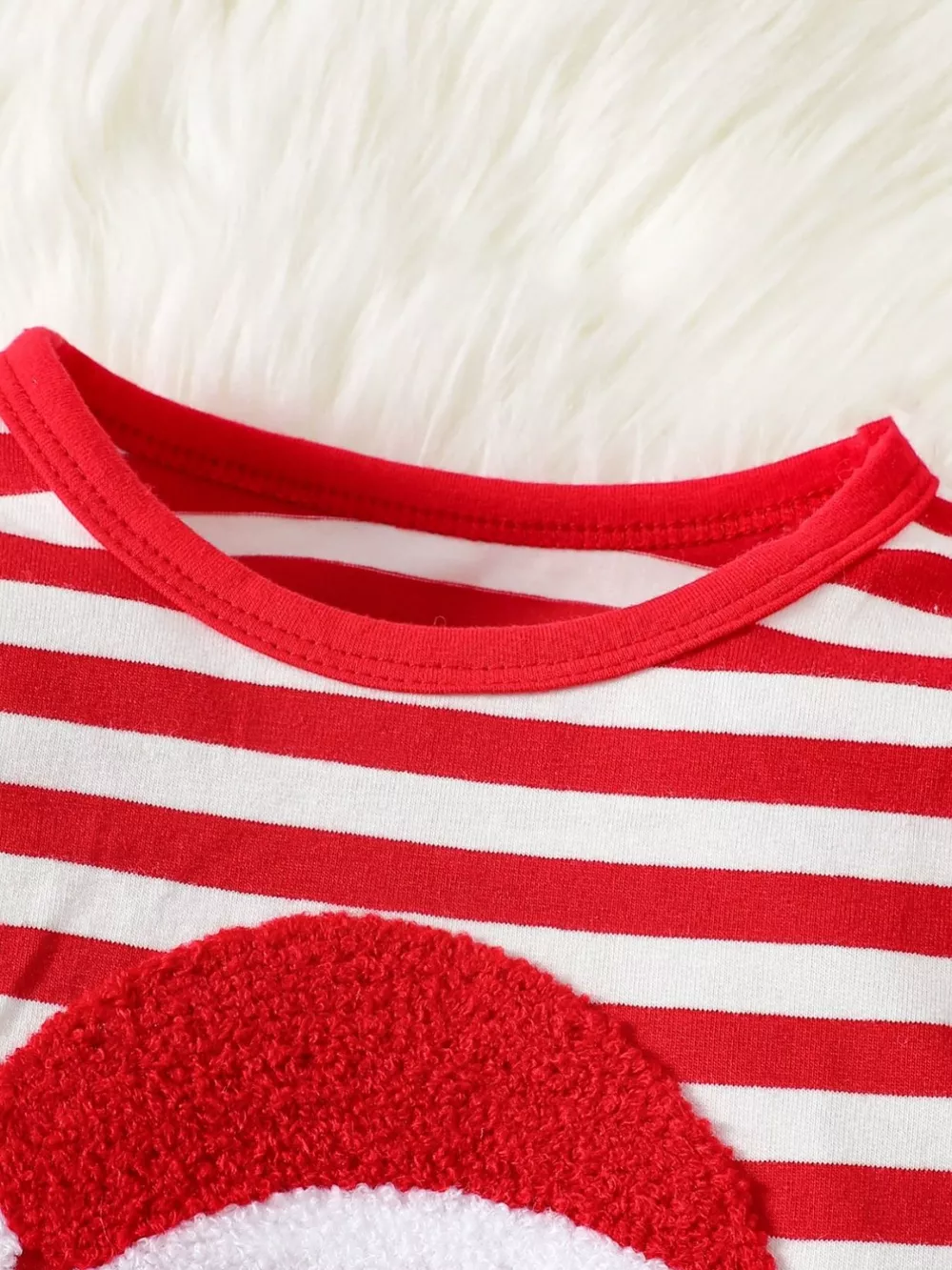 Children's Christmas Santa Striped Snapped Legs Jumpsuit, image 3