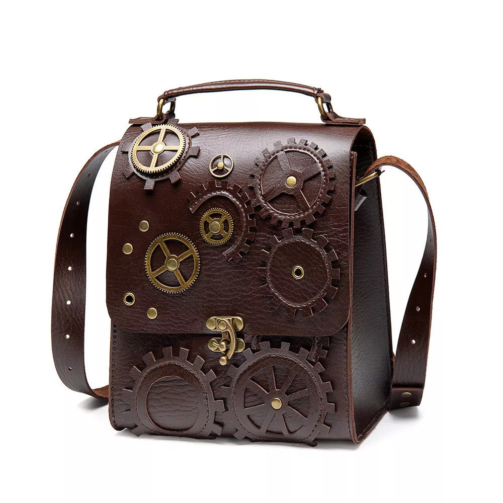 Steampunk Gear Decorated Crossbody Bag, image 12