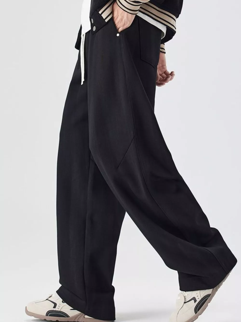 Men's Plus Size Relaxed Fit Drawstring Casual Pants, image 4
