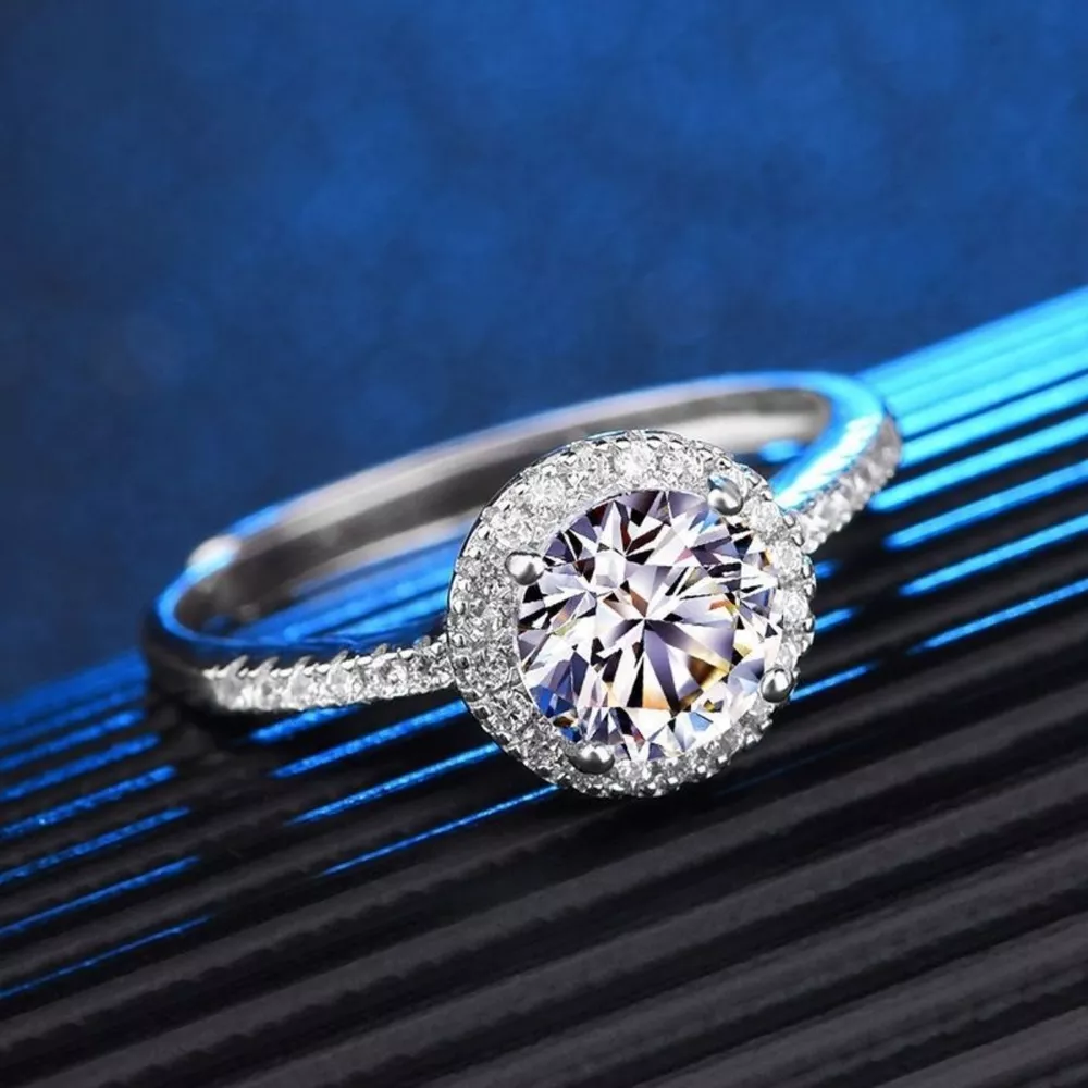 1 Carat Moissanite 925 Sterling Silver Ring, image 4
