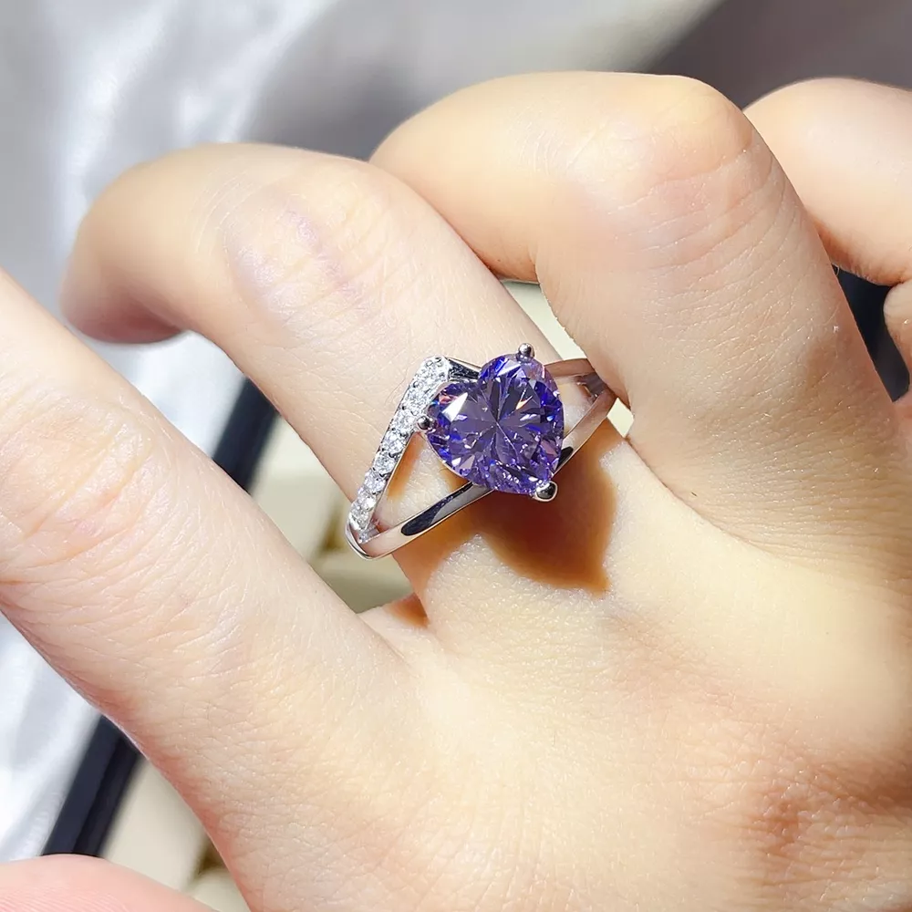 3 Carat 925 Sterling Silver Moissanite Ring, image 2