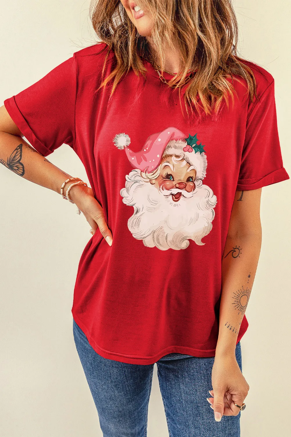 Santa Round Neck Short Sleeve T-Shirt, image 5