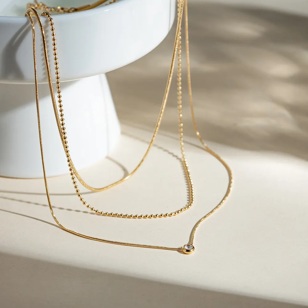 18K Gold-Plated Layered Necklace, image 5