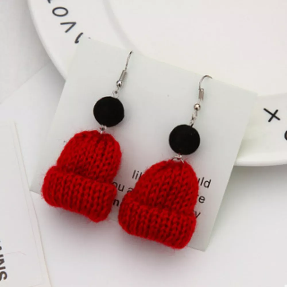 Christmas Knitted Beanie Earrings, image 6