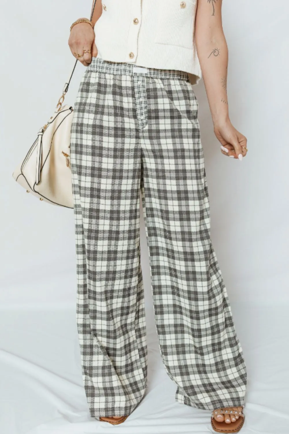 Plaid Wide Leg Pants, image 6