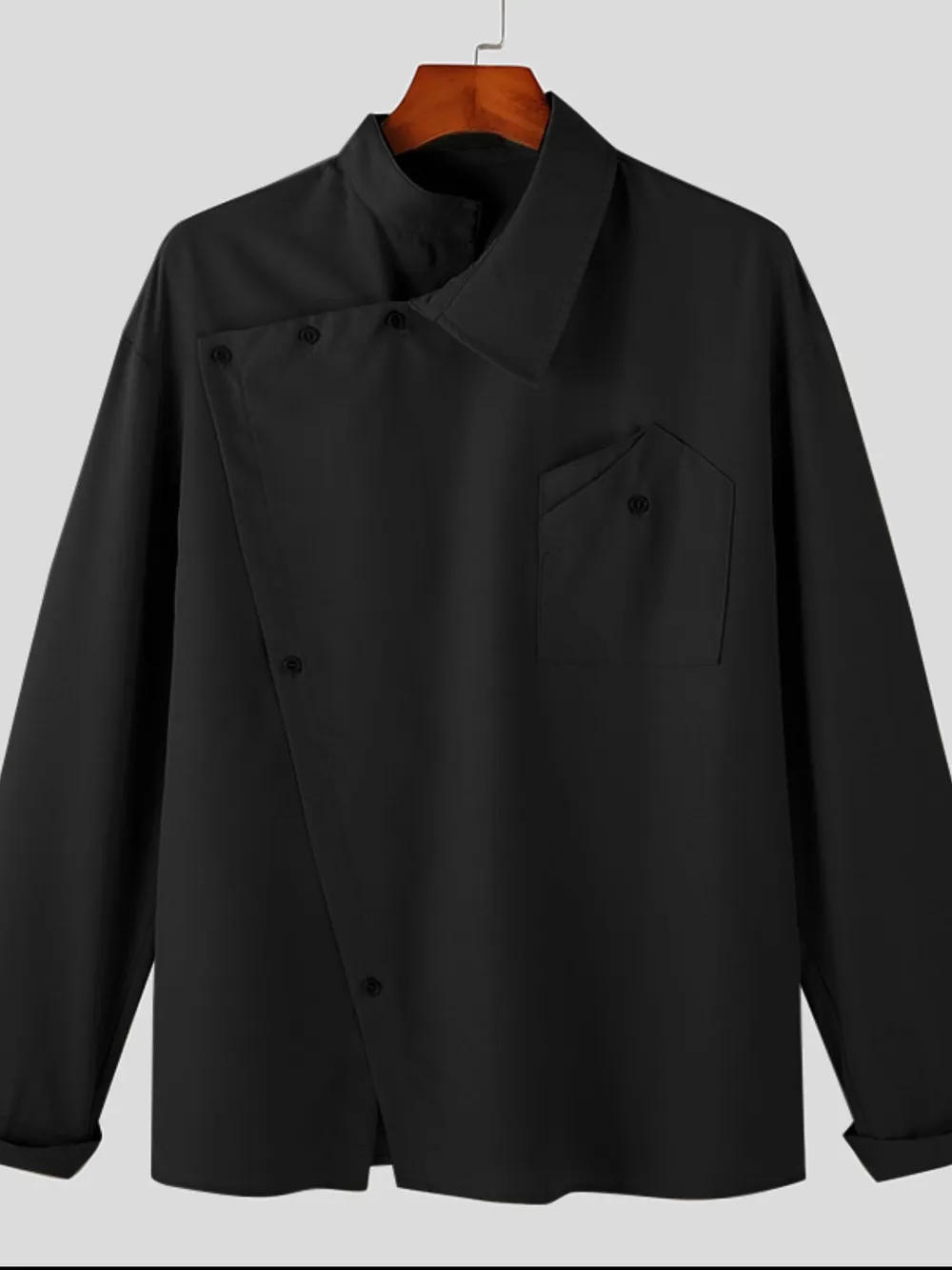 Men's Asymmetrical Long Sleeve Shirt, image 7
