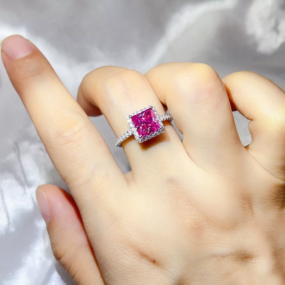 2 Carat 925 Sterling Silver Moissanite Ring, image 3