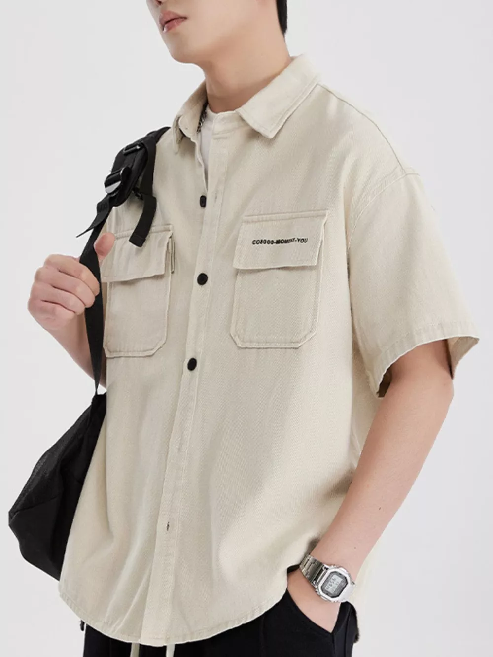 Men's Full Size Button Down Oversized Short Sleeve Shirt Plus Size, image 9