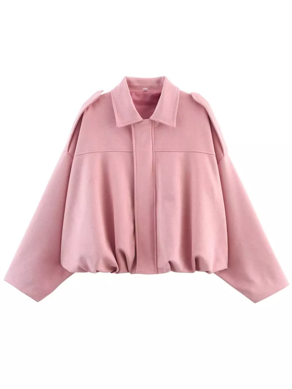 Collared Neck Dropped Shoulder Jacket, image 28