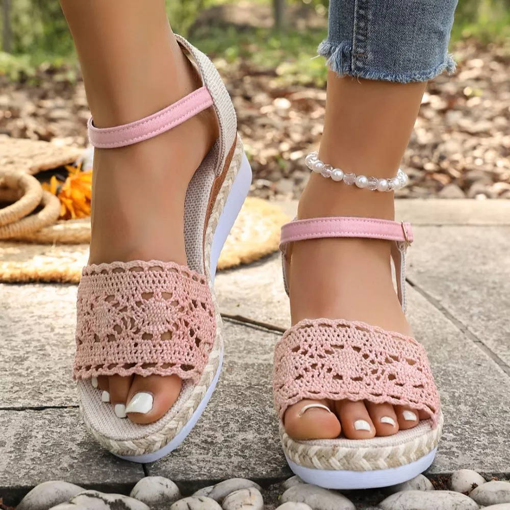Crochet Espadrille Platform Sandals, image 17