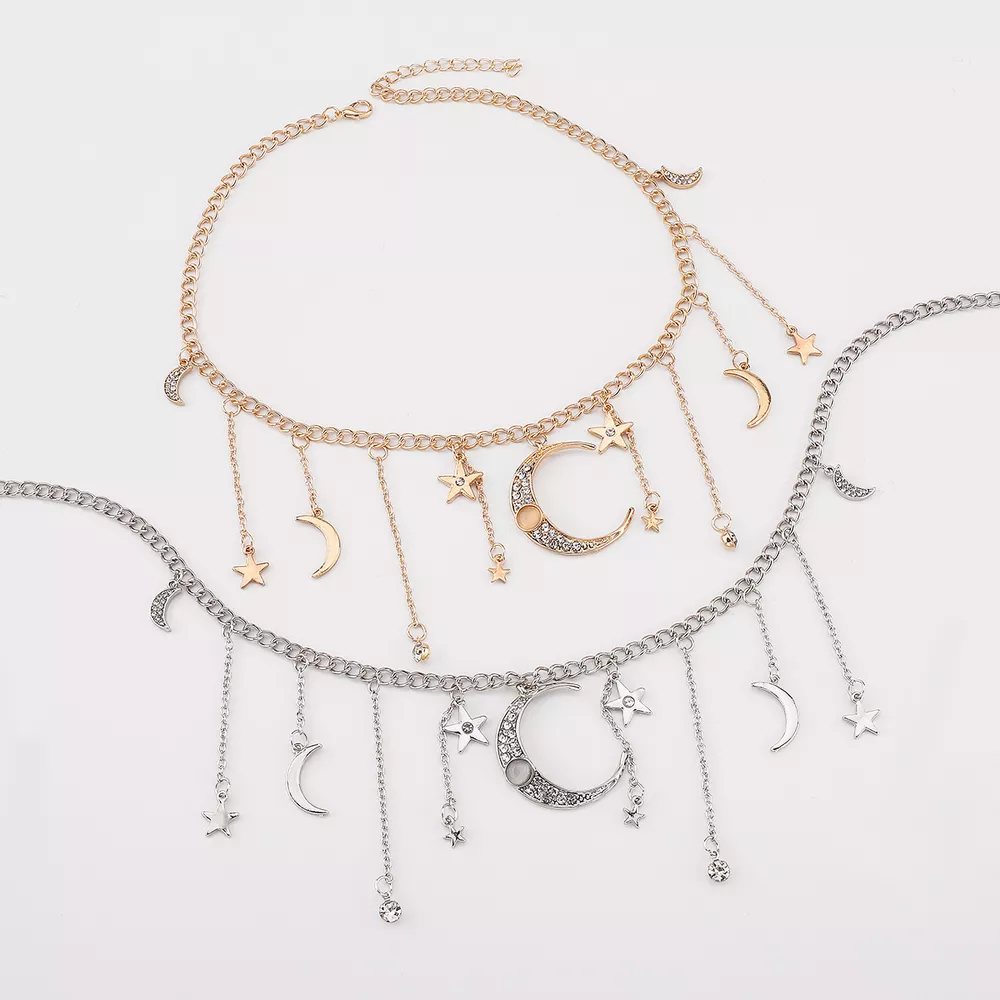 Moon & Star Charm Necklace, image 5