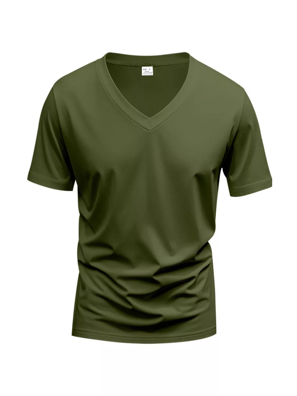Men's Full Size Slim Fit V-Neck Basic T-Shirt Plus Size, image 4