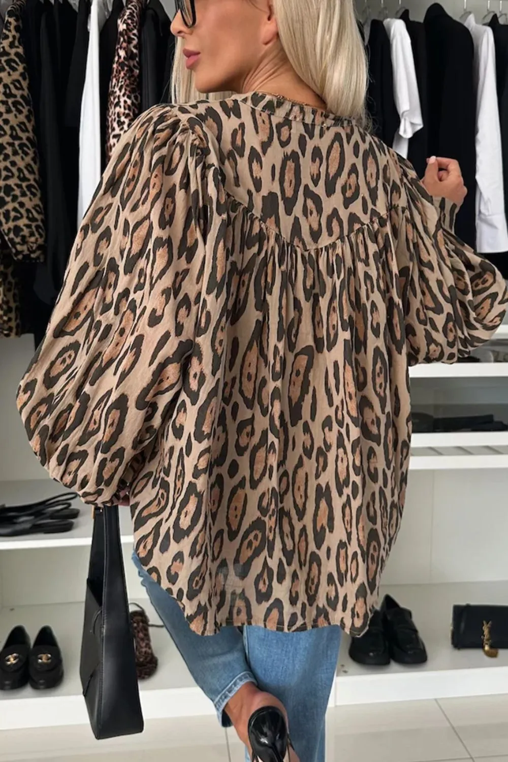 Leopard Print Button Down Long Sleeve Shirt, image 13
