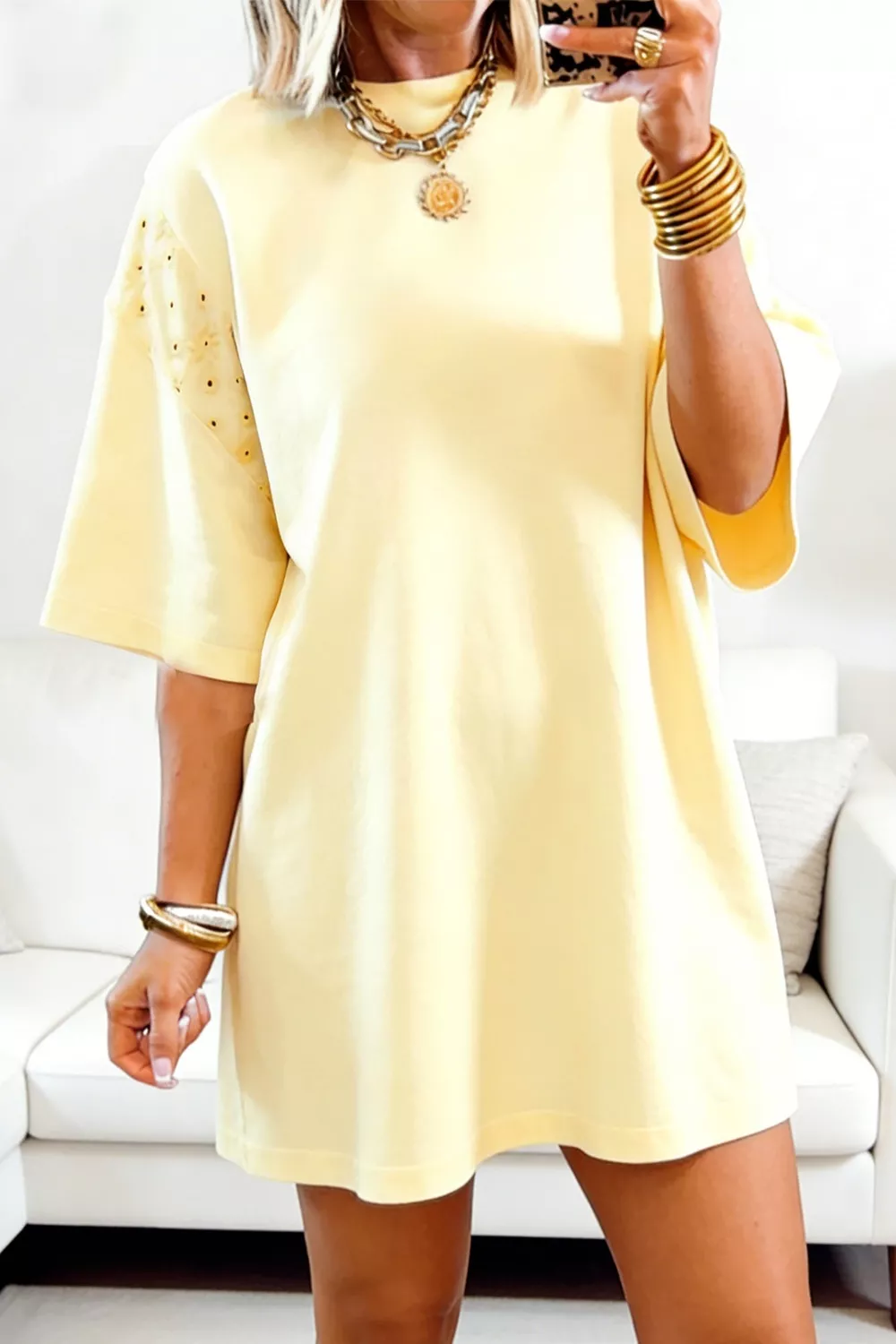 Round Neck Half Sleeve T-Shirt Dress, image 3