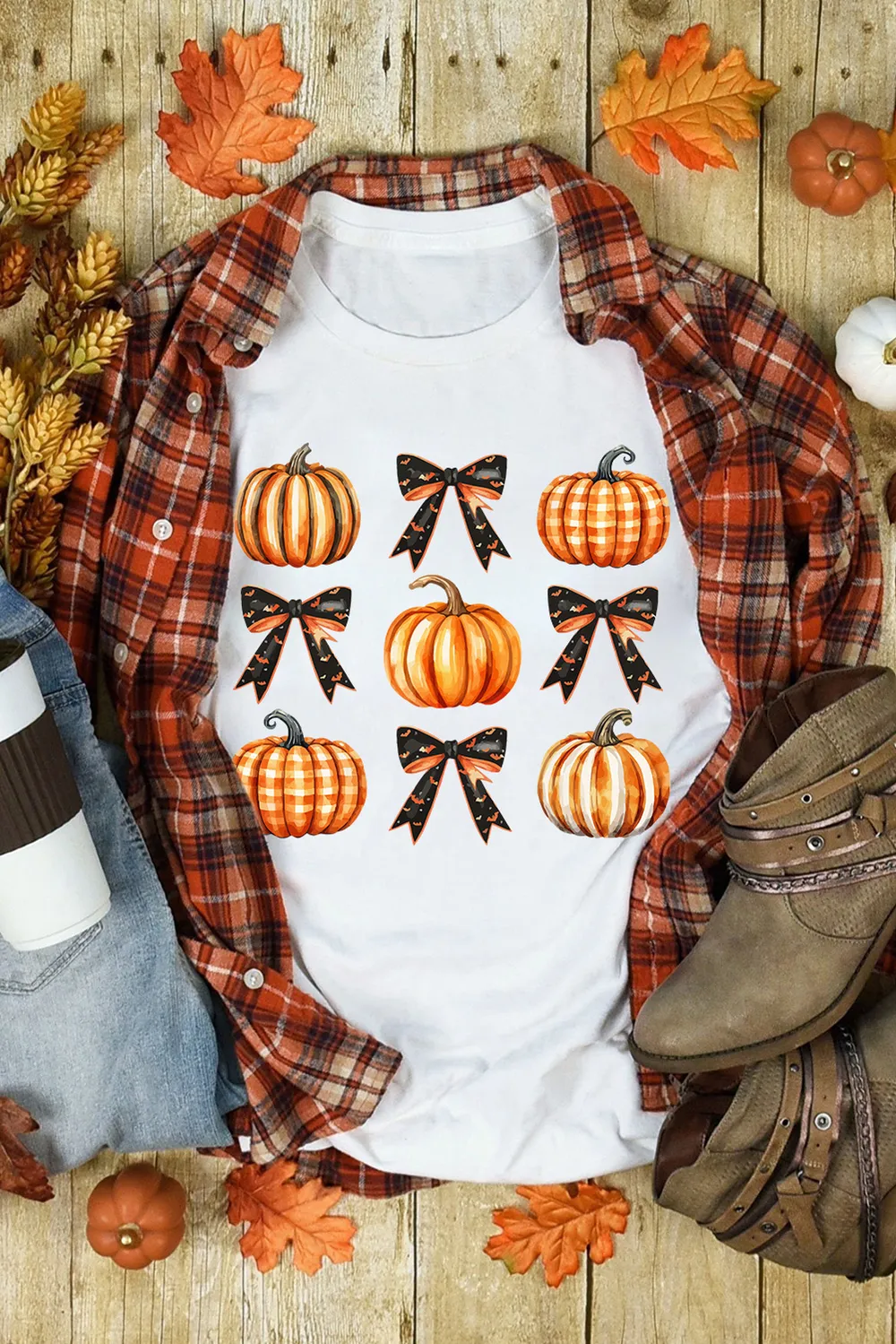 Pumpkin Round Neck Short Sleeve T-Shirt, image 5