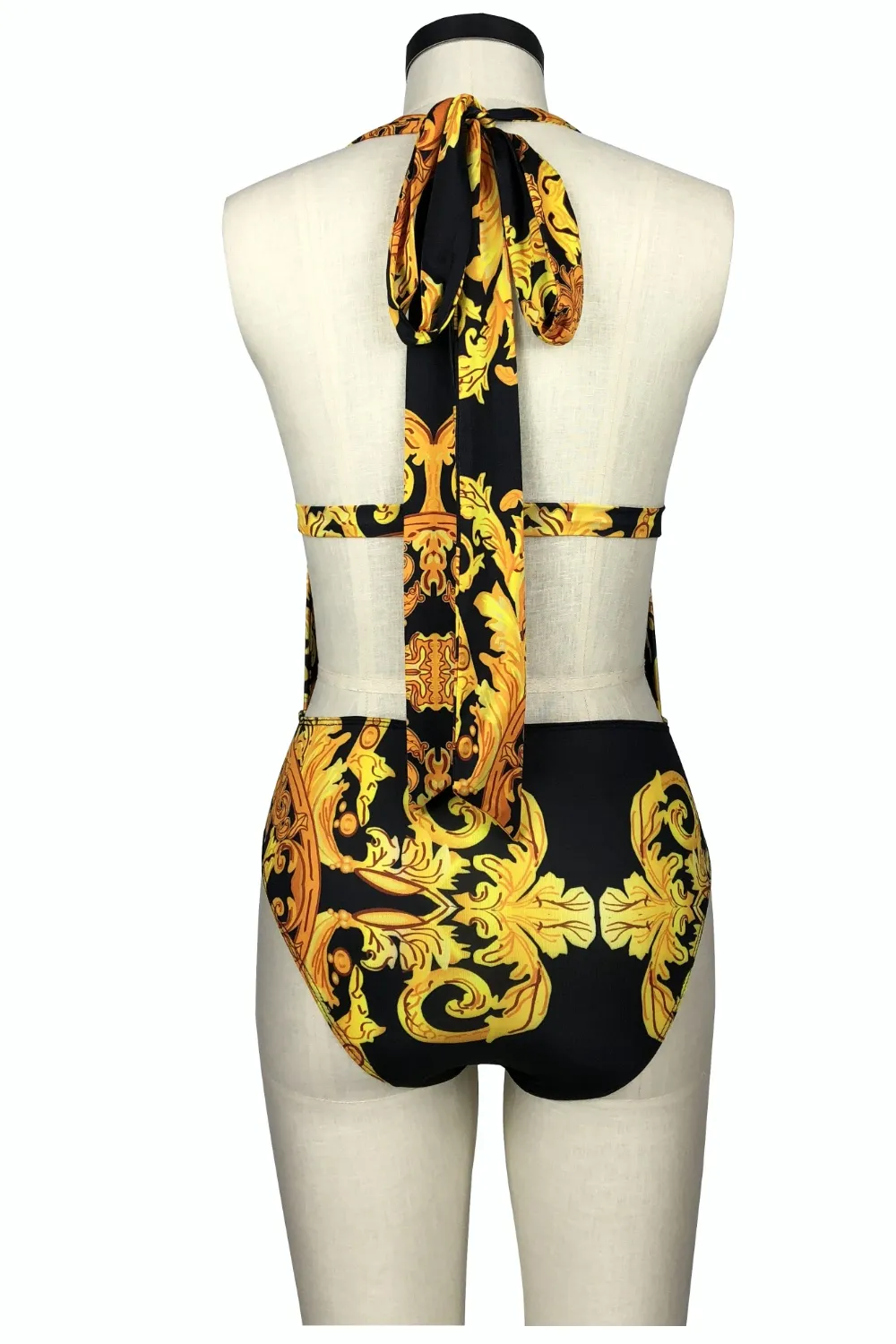 Printed Plunge One-Piece and Cover Up Swim Set, image 9