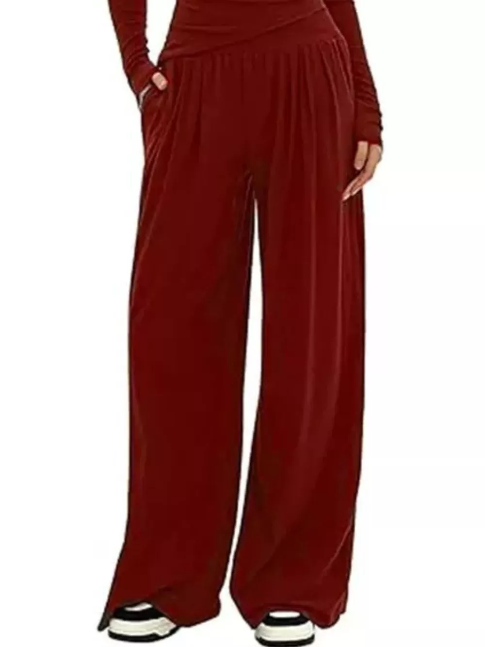 Casual Long Sleeve Top and Wide Leg Pants Set, image 5