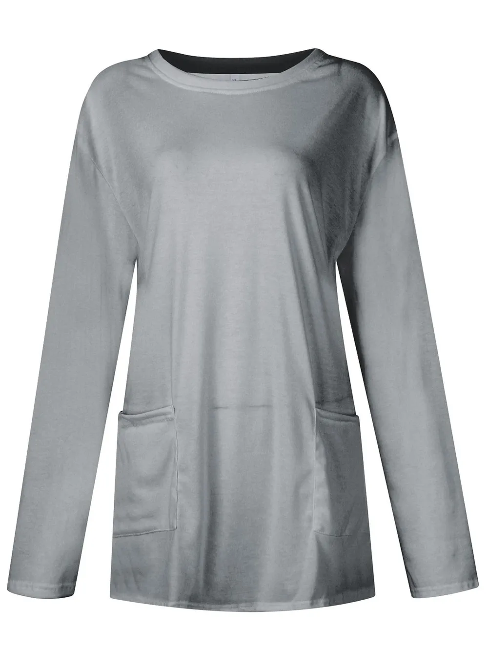 Full Size Pocketed Round Neck Long Sleeve T-Shirt, image 5