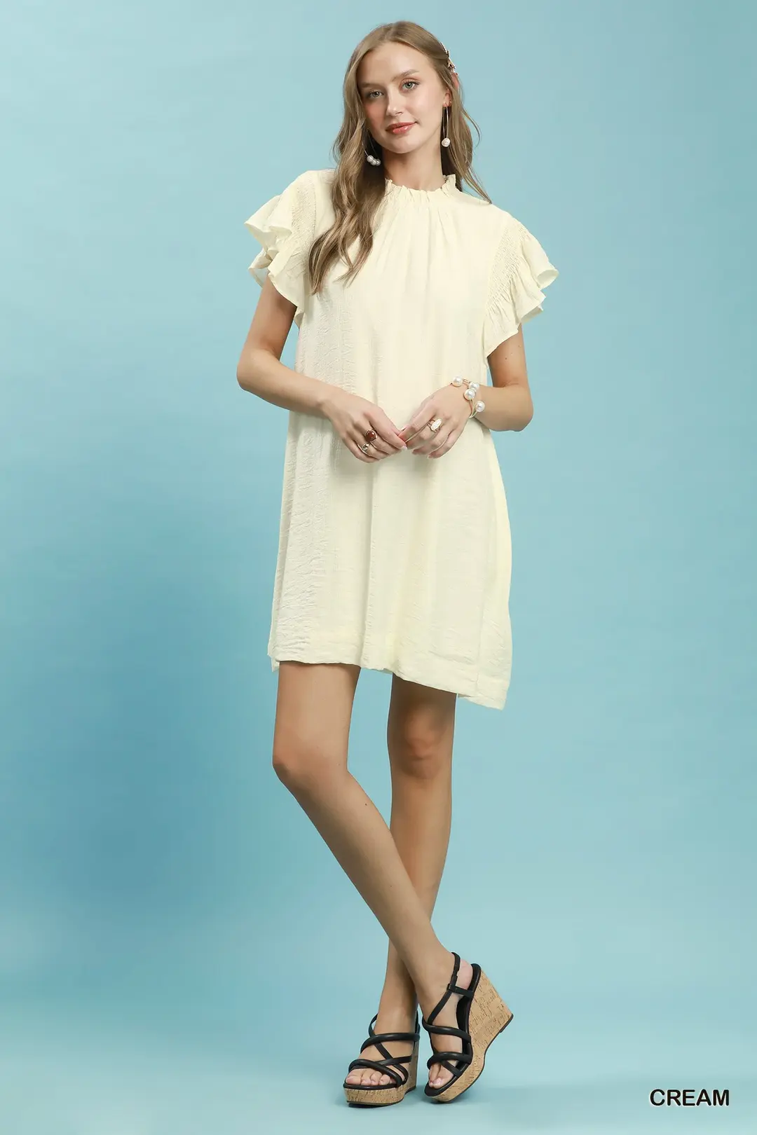 Ruffle Flutter Sleeve Dress, image 4