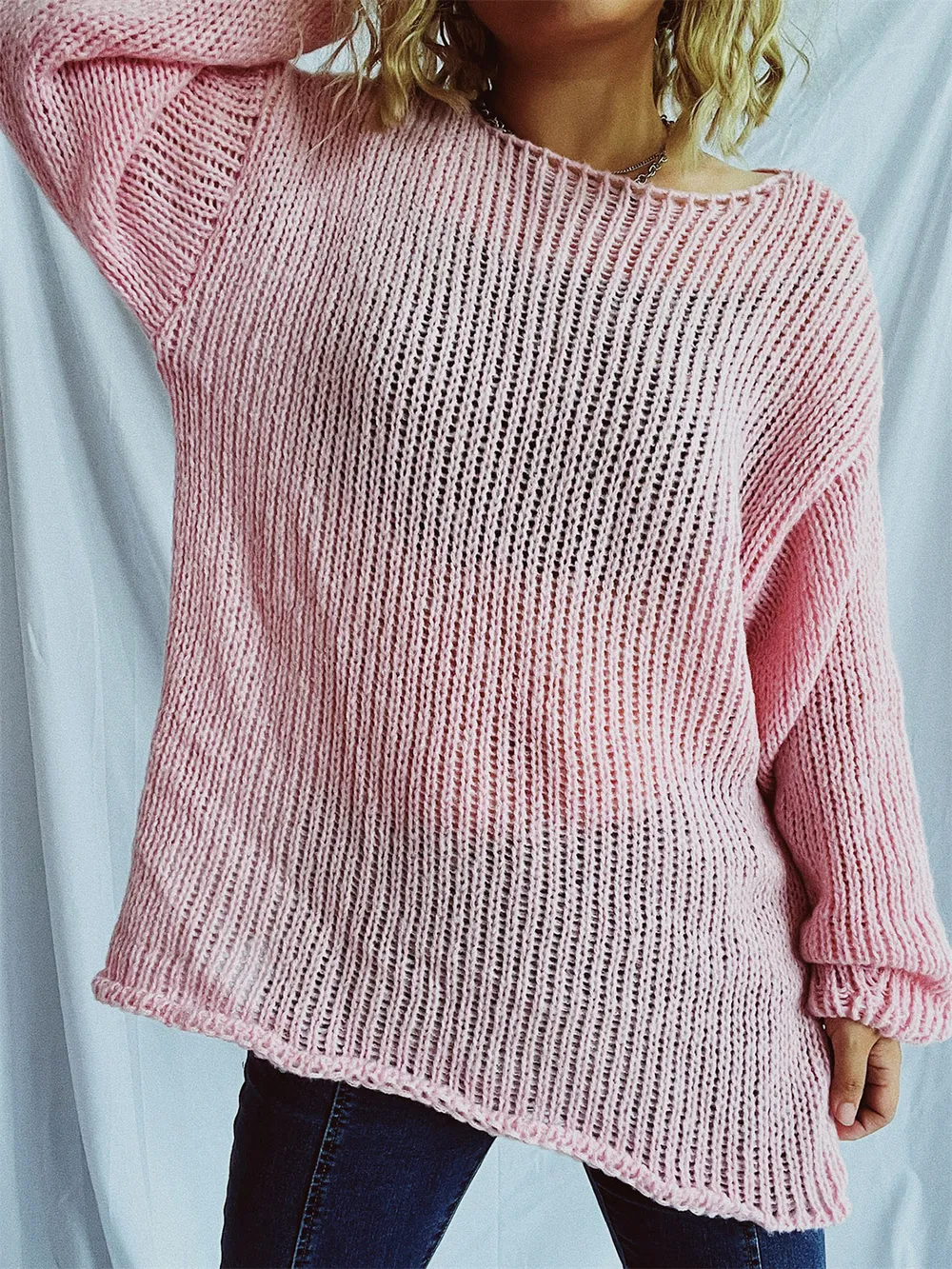 Boat Neck Dropped Shoulder Sweater, image 7