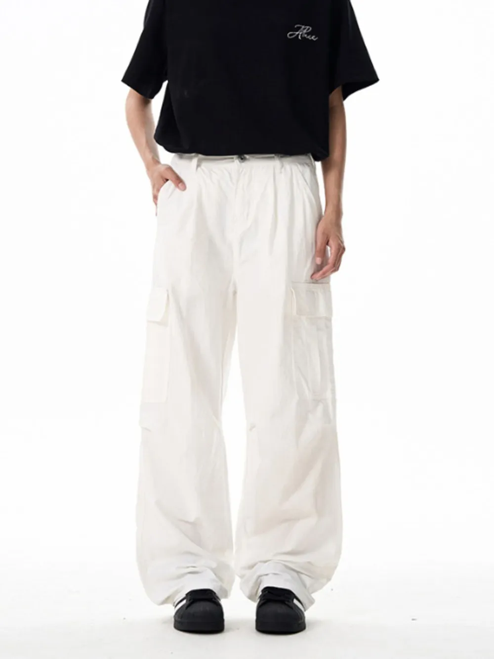 Men's Wide Leg Cargo Pants, image 8