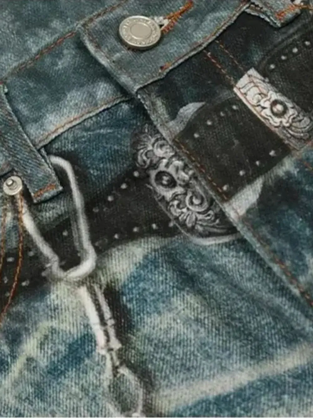 Men's Paint Splatter Wide Leg Jeans, image 5