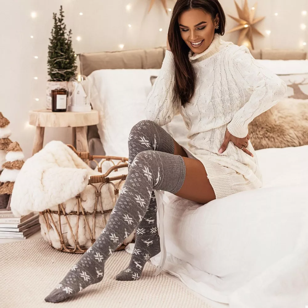 Christmas Bow Knee-High Socks, image 7