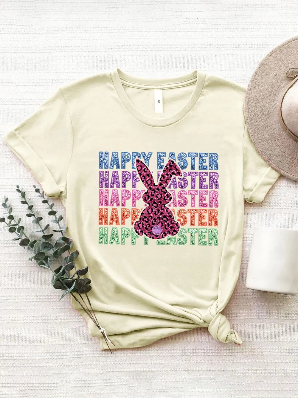 HAPPY EASTER Round Neck Short Sleeve T-Shirt, image 19