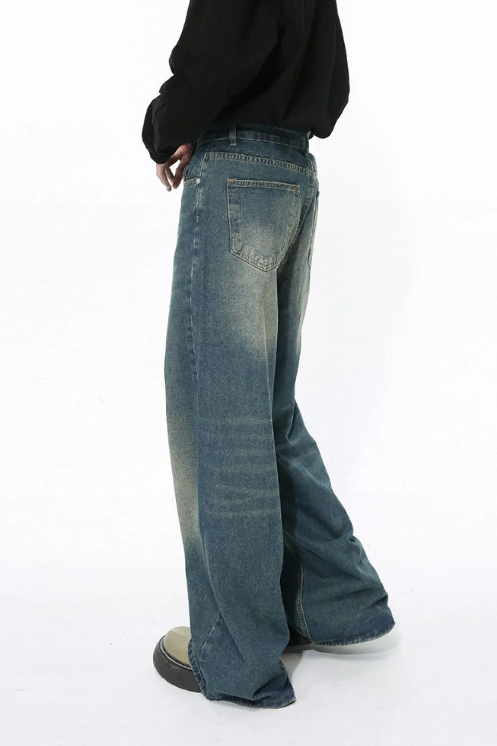 Men's Wide Leg Jeans with Pockets