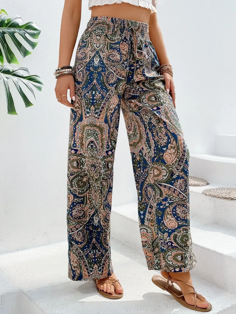 Printed Wide Leg Pants, image 28