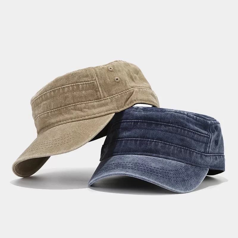 Vintage Washed Cotton Military Cadet Hat, image 2