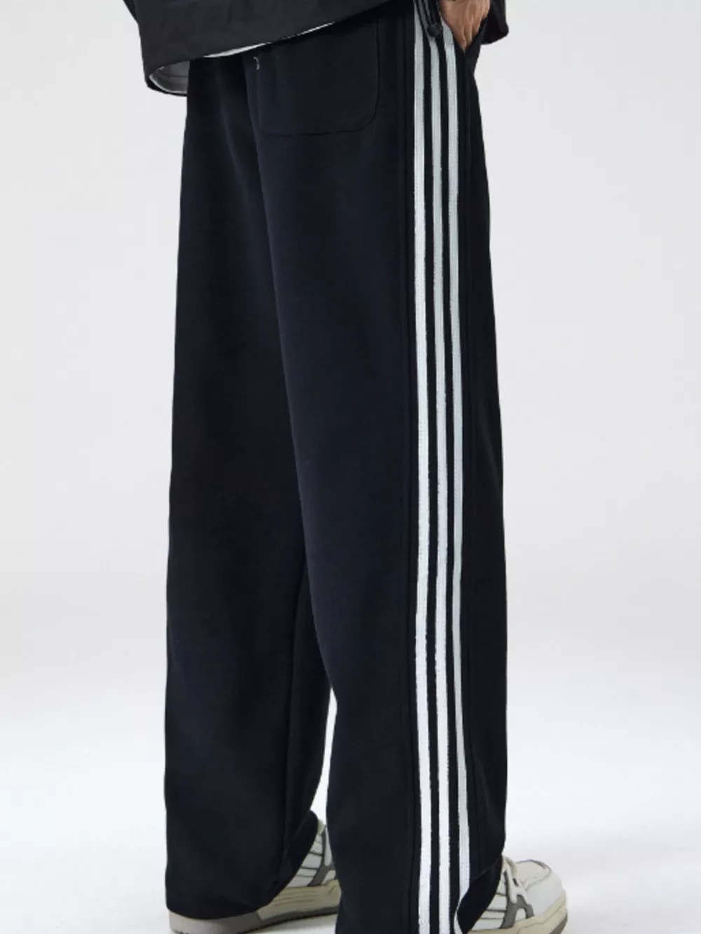 Men's Plus Size Relaxed Fit Pants with Side Stripes, image 12
