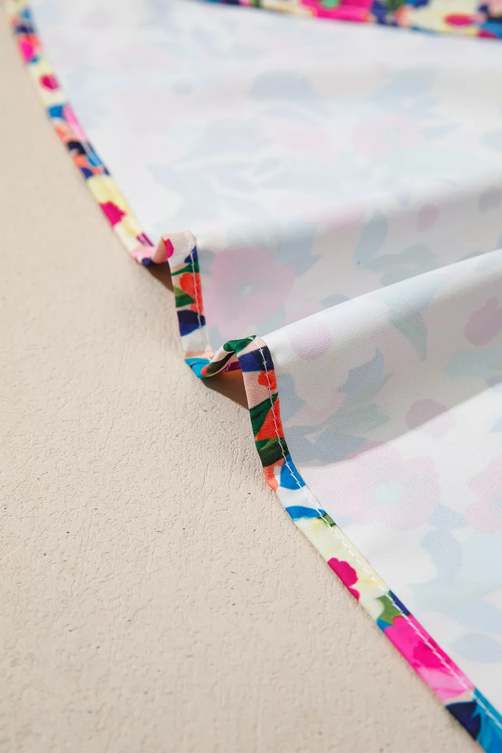 Flower Print Frilled Collar Short Puff Sleeve Summer Blouse, image 10