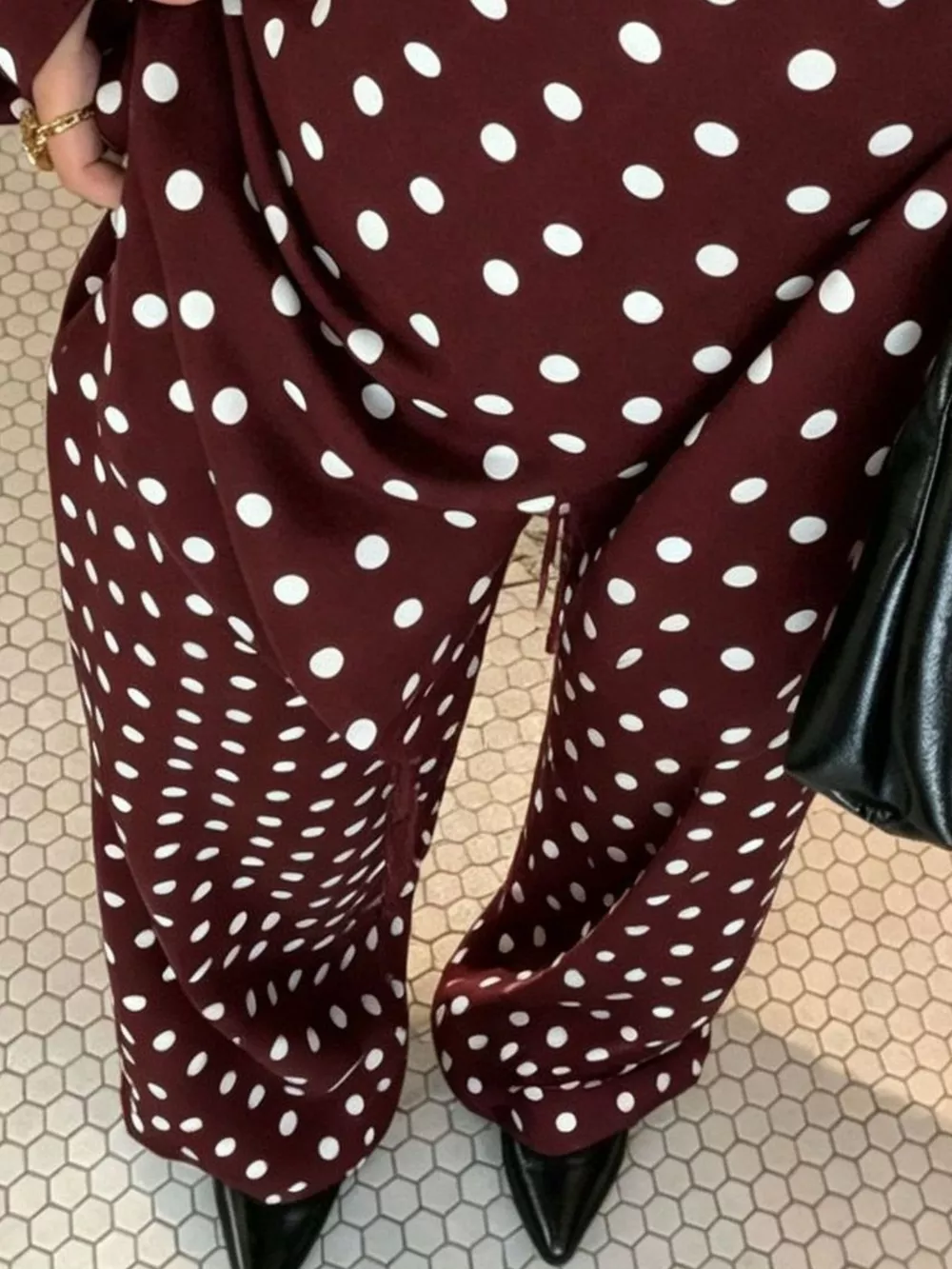 Polka Dot Boat Neck Top and Pants Set, image 15