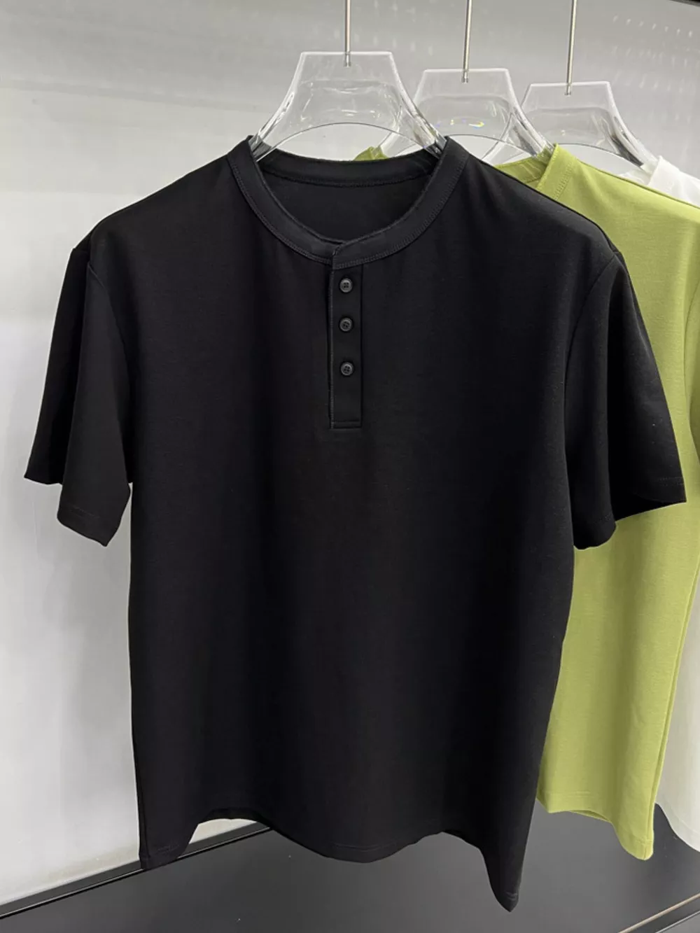 Men's Plus Size Button Detail Short Sleeve T-Shirt, image 5