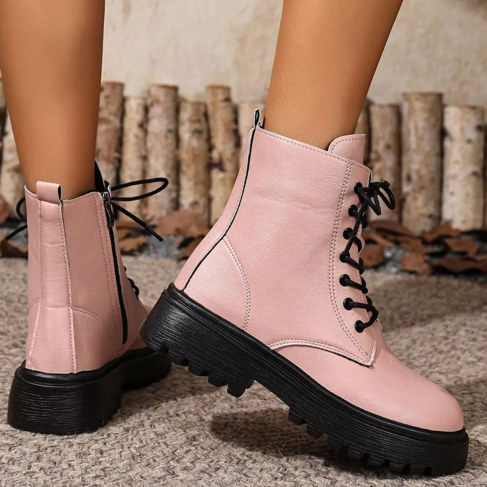 Round Toe Block Heels Boots, image 18