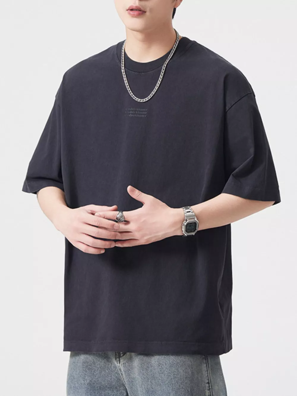 Men's Plus Size Round Neck Half Sleeve T-Shirt, image 5