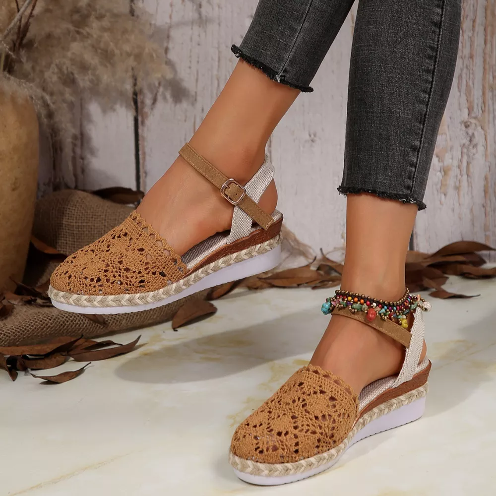 Floral Ankle Strap Espadrille Sandals, image 6