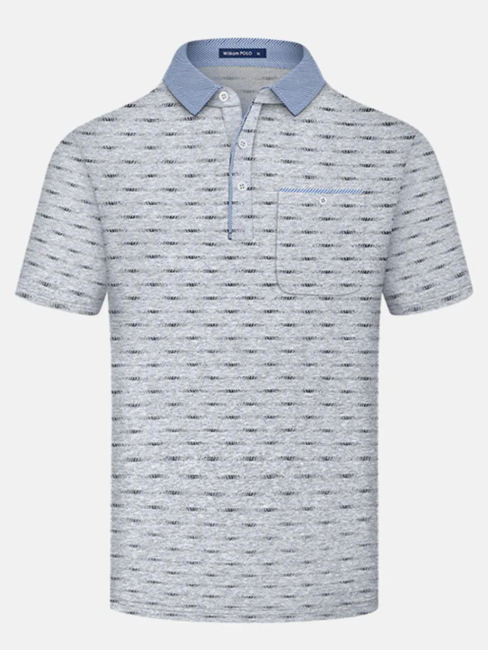 Men's Plus Size Classic Striped Polo Shirt with Contrast Collar